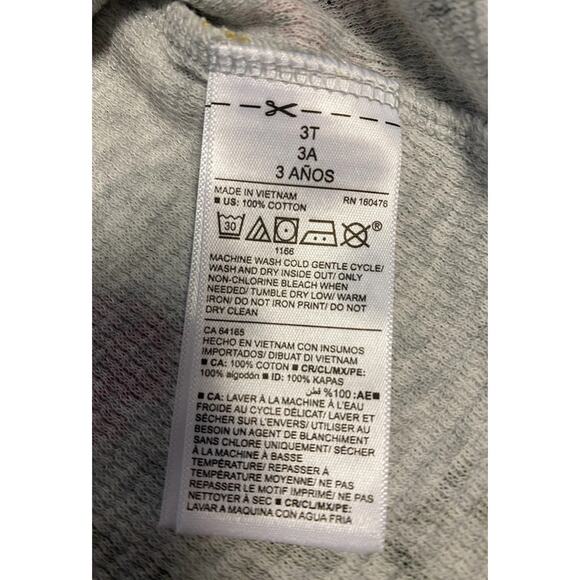 Gap Toddler Girls Gray Flowered Print Long Sleeve Henley Size 3T NWOT - Picture 7 of 7